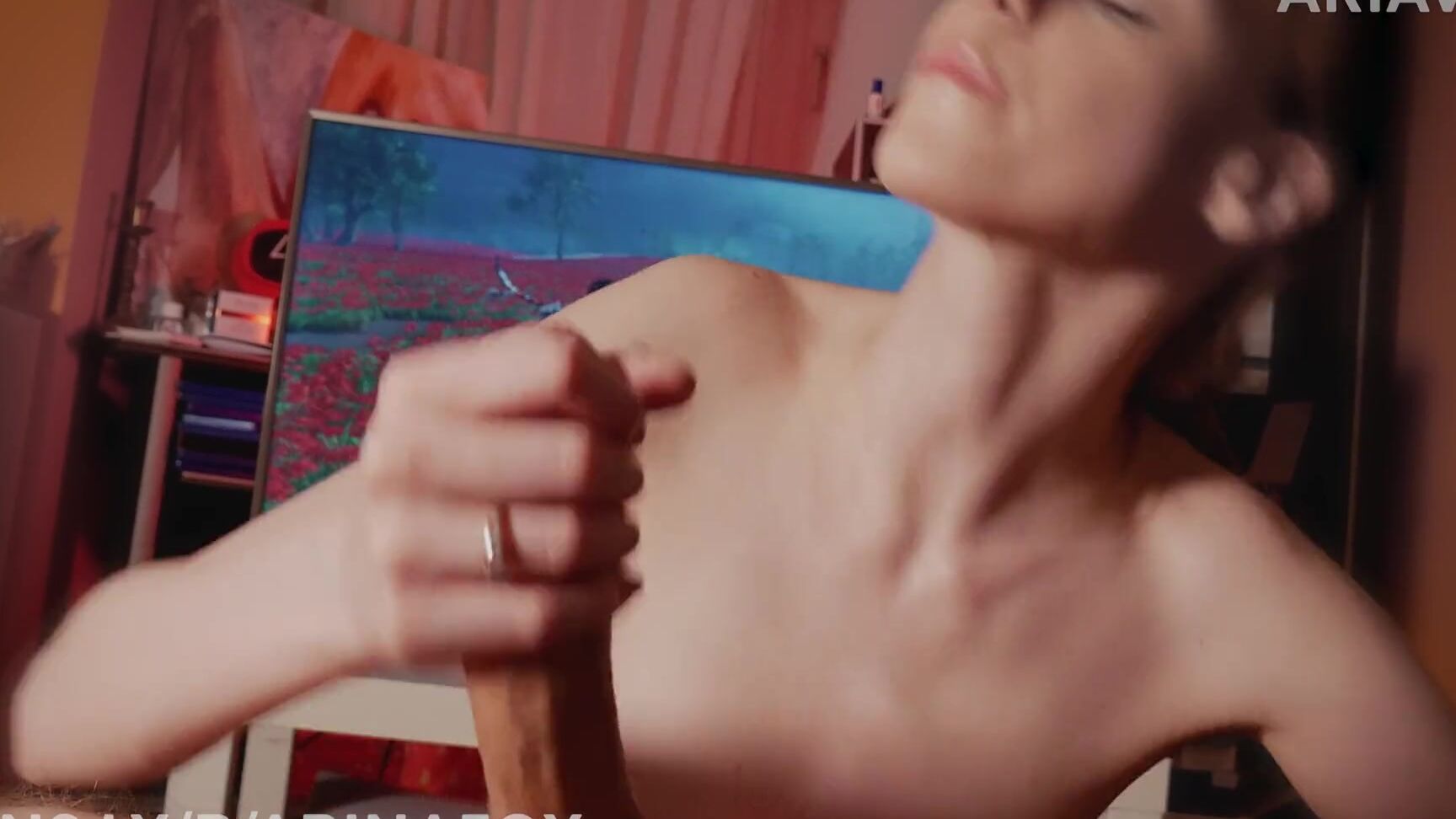 ariavix huge cumshot from the tits of supermodel ariavix juicy blowjob pov Pornhub