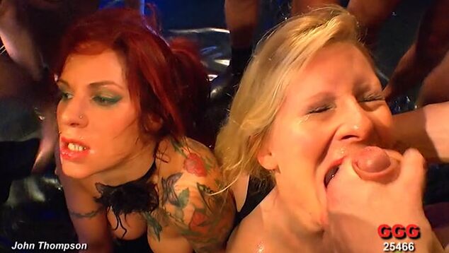 Gang Bang, Anal, Facial, Big Dick, Bukkake, Group, Cumshot 4 Titten Auf Spermajagd GGG