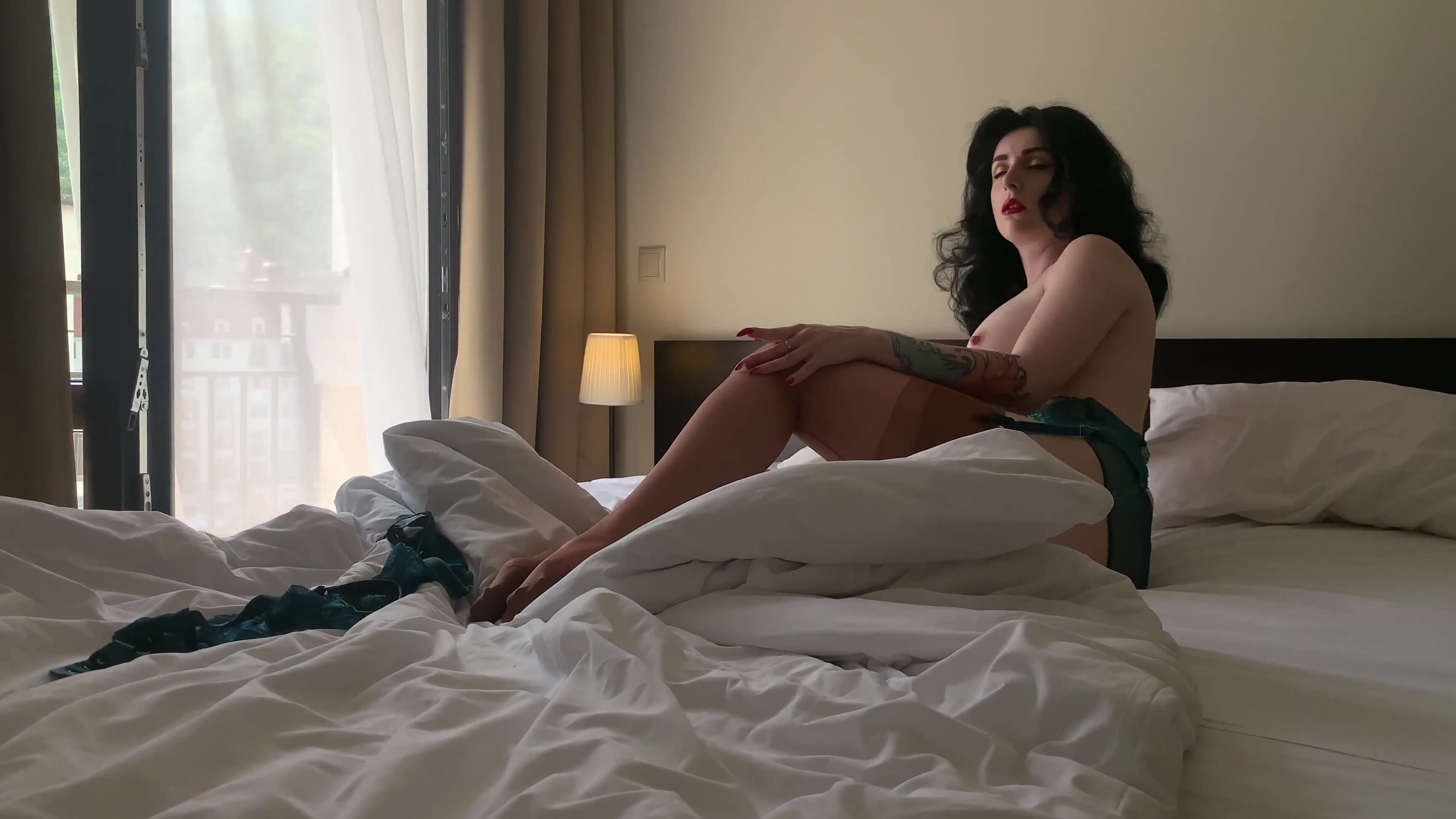 Brunette, Garter & Stockings, Stocking, Striptease, Vintage Stocking hotel-striptease ManyVids