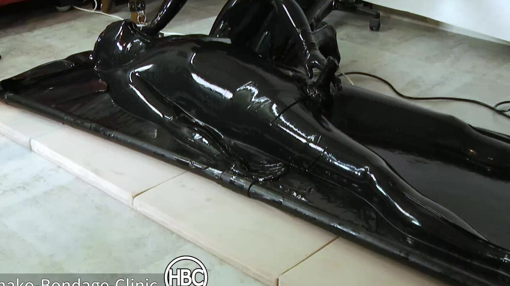 Latex Vacuum Bed With Dick Hole Part 3