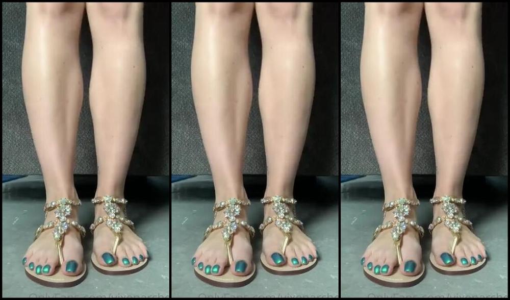 Vixenarches Onlyfans Jeweled Sandals Toned Calves And Long Toenails