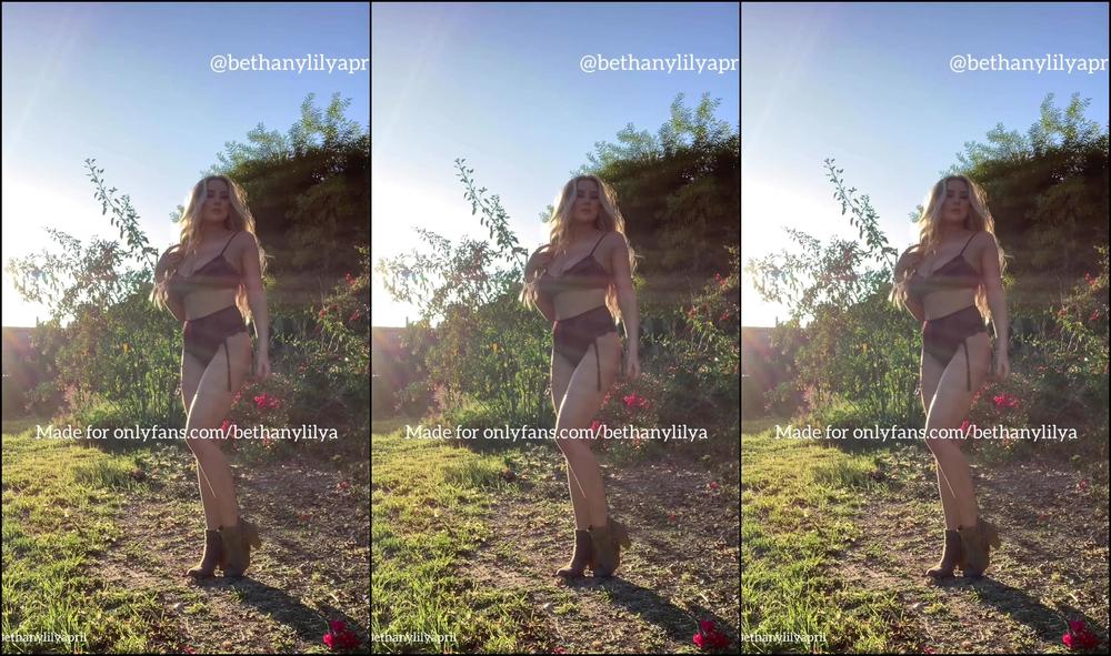 Bethanylilya Purple Red Maroon Underwear In A Field Outside With Flowers Video Also Watch Me