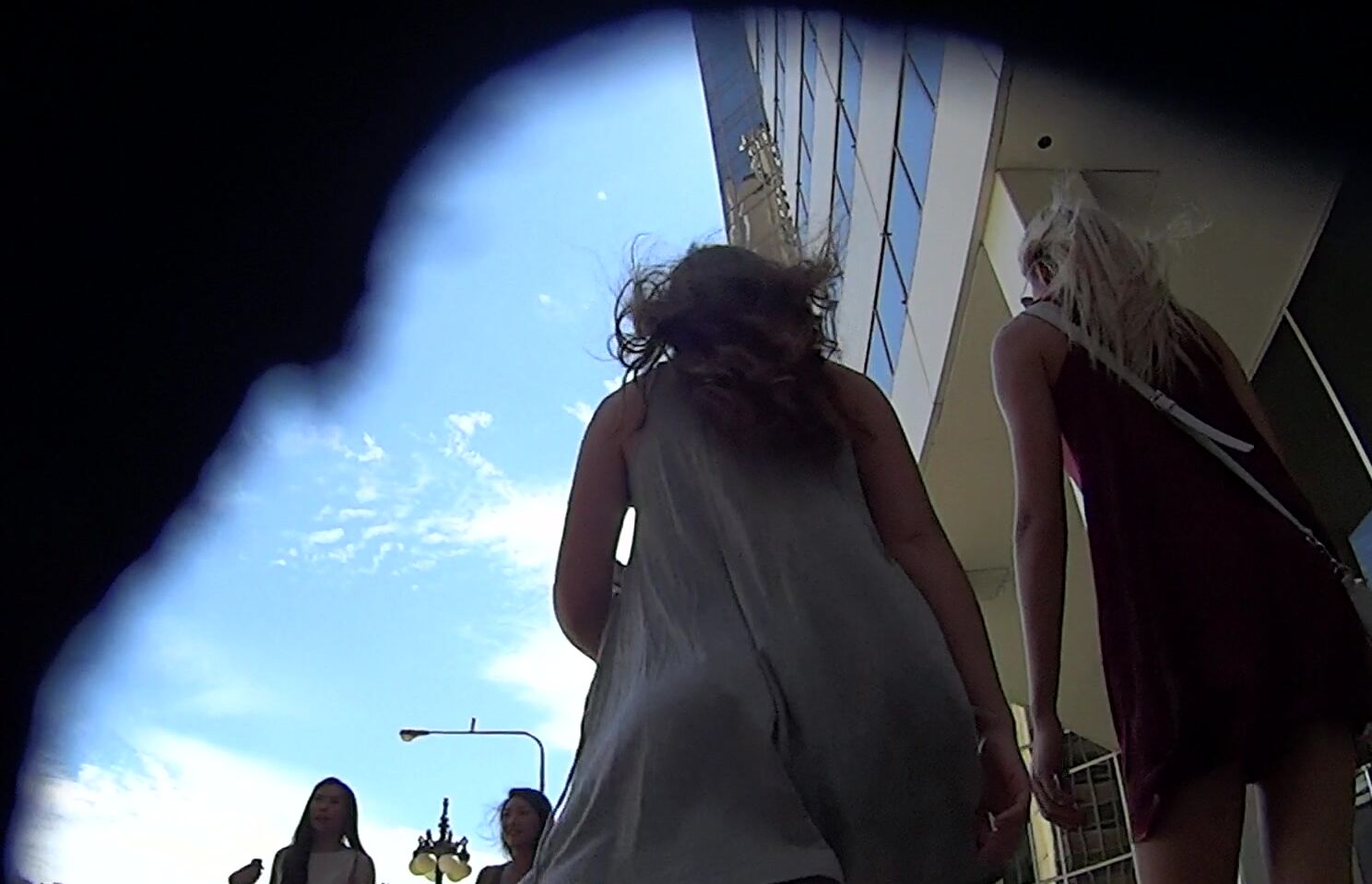 Voyeur, Upskirt, Hidden Cam, Amateur, No Panties Upskirt - 2 teens in flying skirts both wearing no panties SiteRip