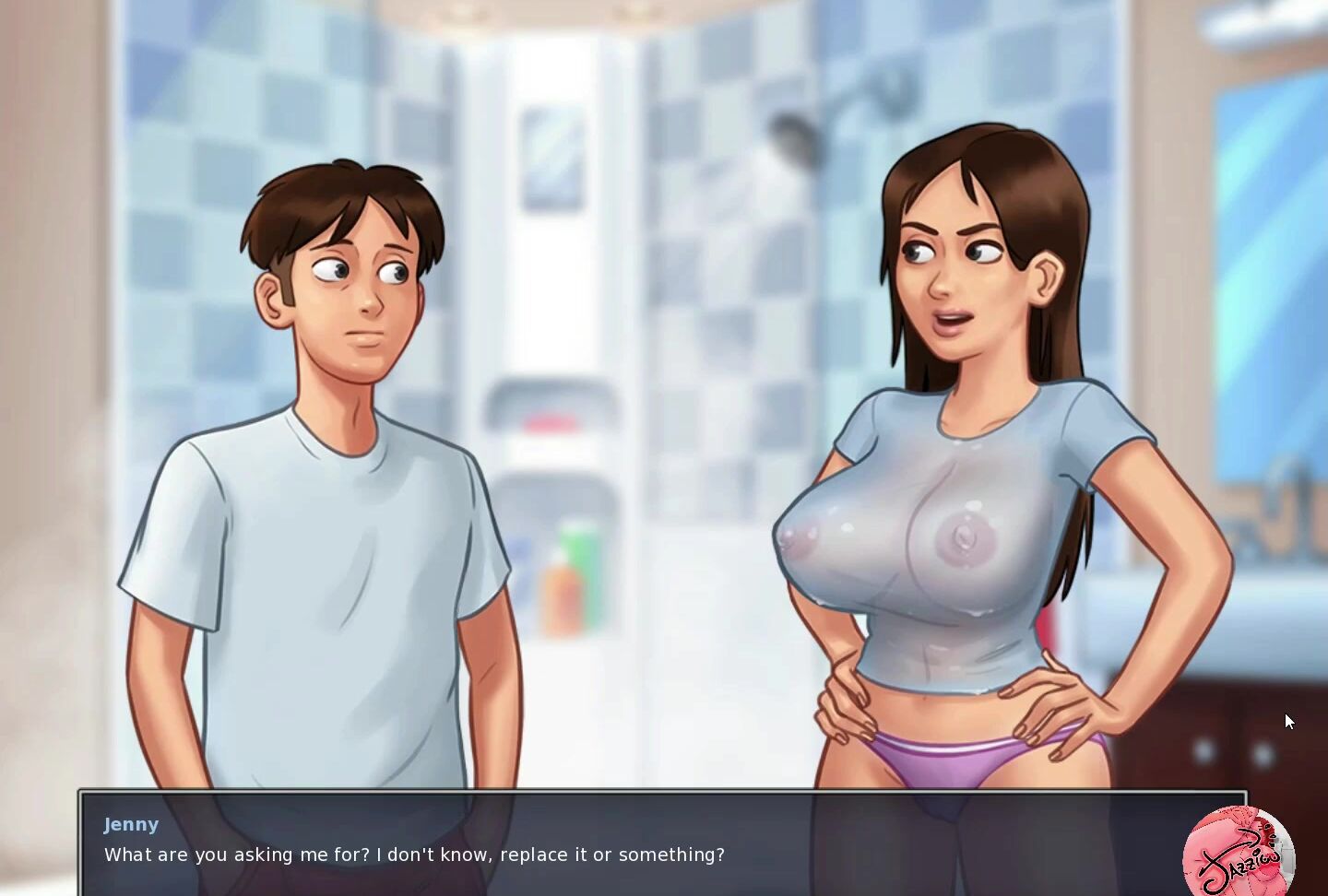 "Jazziuu" Masturbate, Orgasm, Squirting, Big Boobs, Bathroom Sex, Wet Pussy, Wet T Shirt Contest, Wet Shirt, Repairman, Seduce Repairman, Big Tits, Wet Panties, Take Off Clothes, Taking Off Panties, Property, Lady, Suggest Jazziuu Summertime saga 7 W