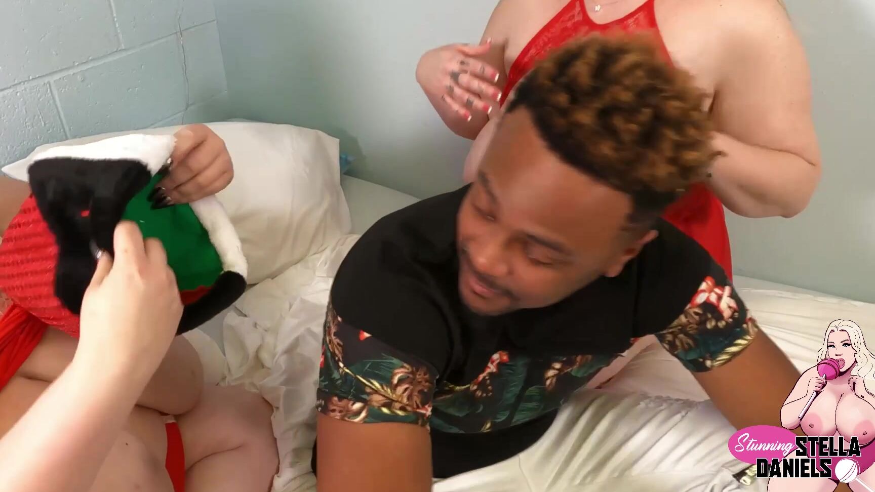 Stelladaniels Stella And Peytons Christmas Boob Worship