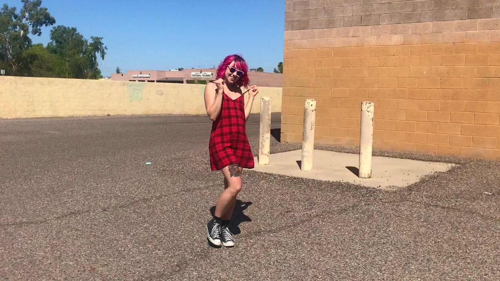 Exhibitionism, Hair Color, PAWG, Public Flashing, Public Nudity ohhaikitty cute punk girl flashes in public ManyVids