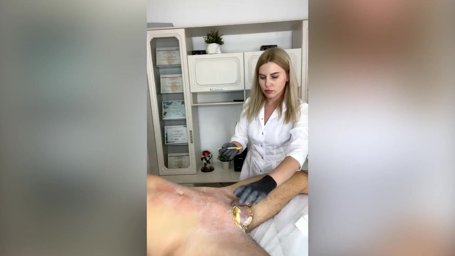 Sugarnadya Does Penis Depilation On A Young Horny Guy