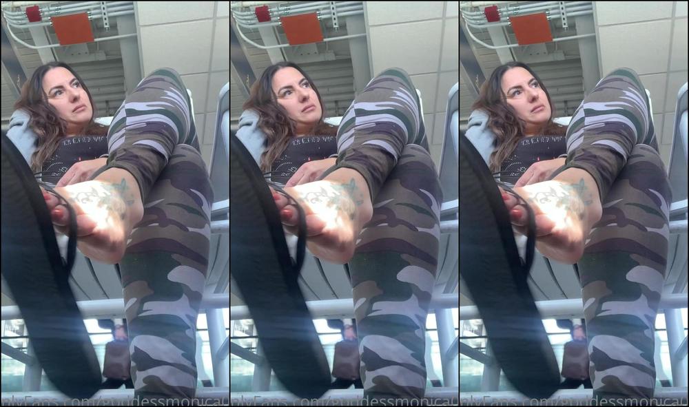 Goddessmonica W Airport Foot Tease Joi