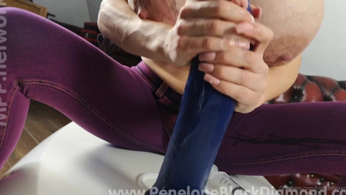 Penelopeblackdiamond Bigbustystar Has A Dildo Affair With Huge Realistic Inch Cutlerx Dildo Cumtube Includ