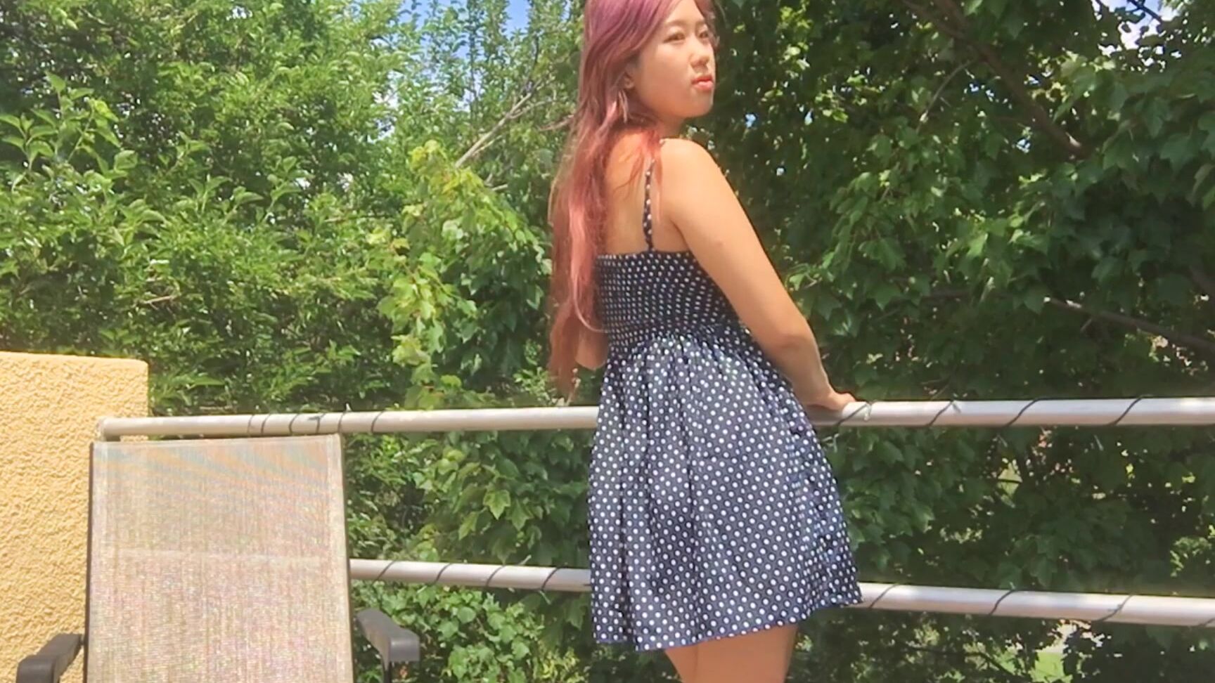 Asian, Exhibitionism, Public Flashing, Public Nudity, Public Outdoor kittymei balcony scene ManyVids