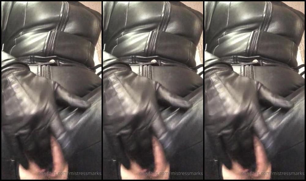 Mistressmarks A Filthy Wet Fingering In Leather Gloves