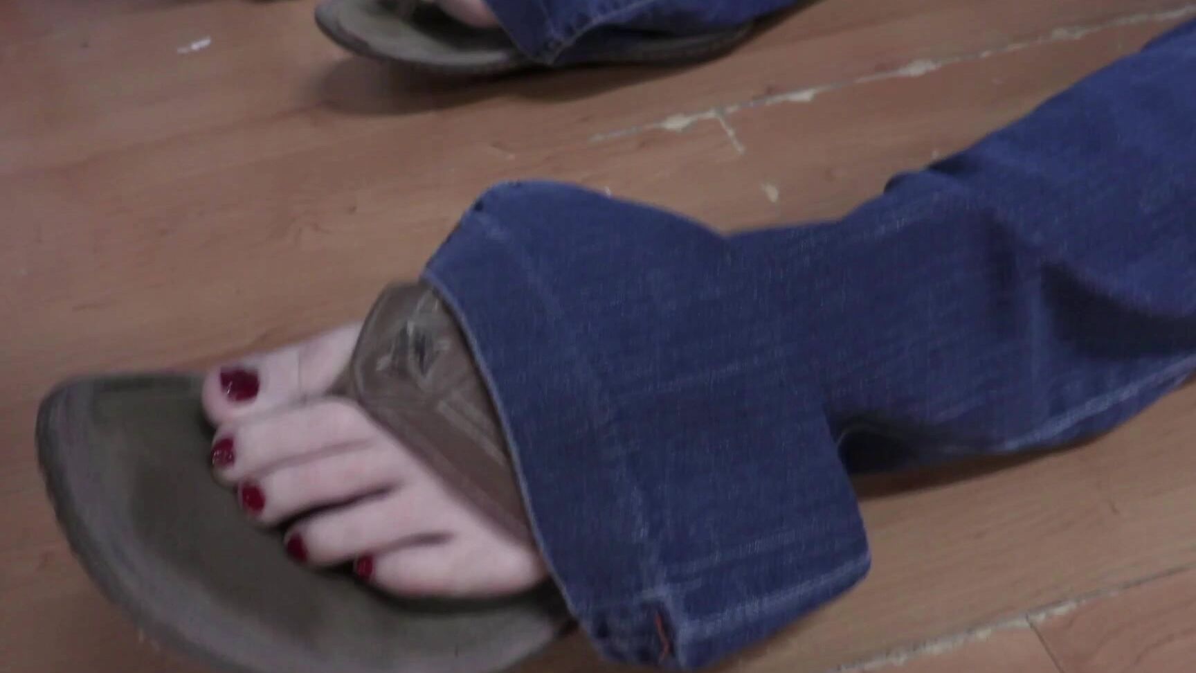 Lora Cross Flared Jeans Dry Hump Orgasm