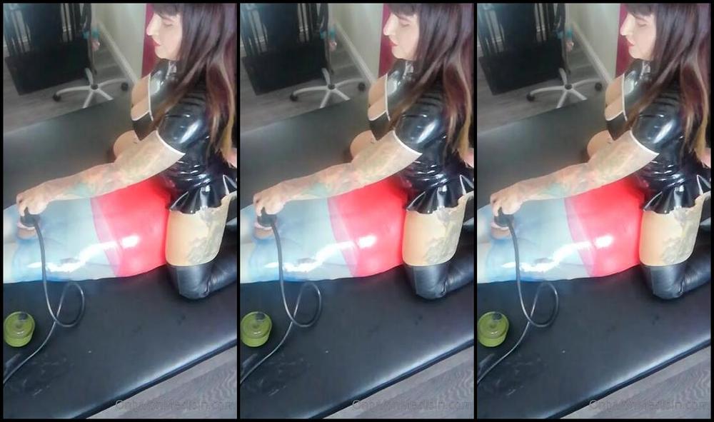 Mistress Ava Von Medisin Aka Avavonmedisin Onlyfans Wrapped In Shrink Wrap And Milked Whilst I Sit My Sweaty Latex Arse On Your Face