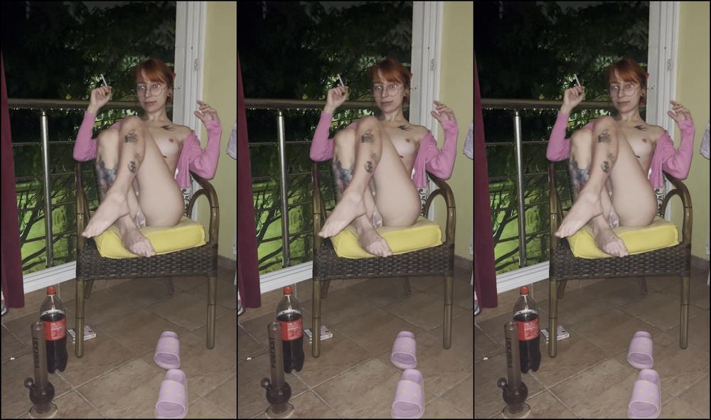 Cutielanalova Ginger Teen Girl Smoking In The Storm