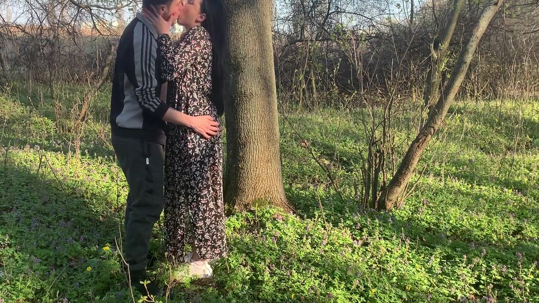 Alex Space Spontaneous spring blowjob in nature from beautiful brunette in dress Pornhub