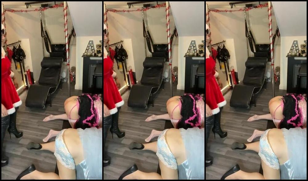 Mistress Ava Von Medisin Aka Avavonmedisin Onlyfans Cruel Christmas Mistress Breaking The Baubles Of Two Of Her Sissies Who Have Failed To Keep