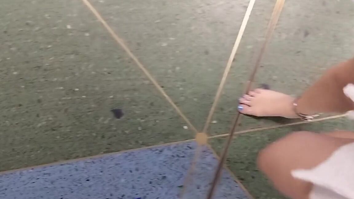 Frejas Submissive Feet Nicknamed Frejassubmissivefeet Onlyfans In The Subway Wearing My Cuffs2