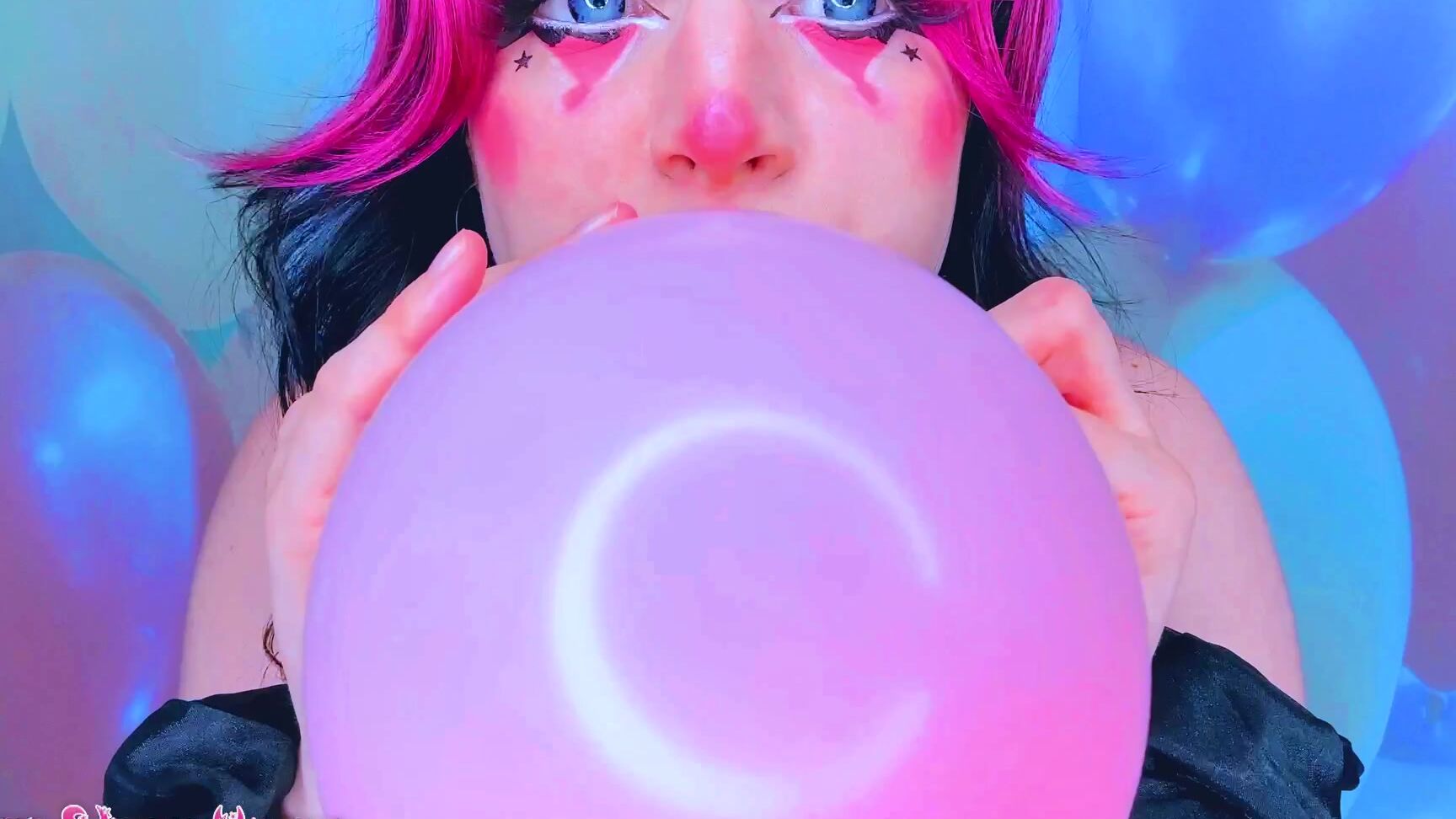 "Starry Yume" balloons, balloons non pop, clowns, jerk off instruction, joi, sfw Clown Girl Blows Balloons JOI manyvids