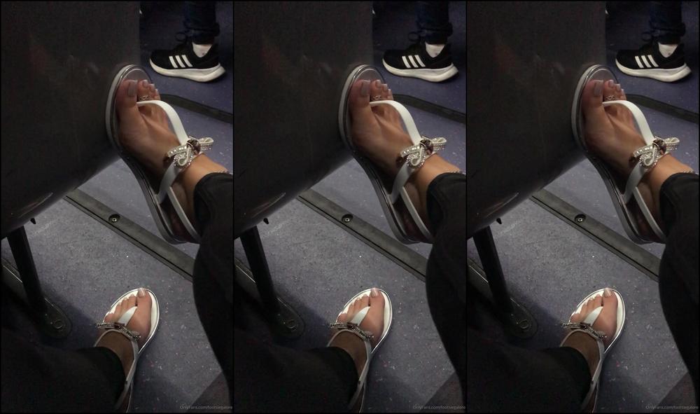 Footsiegalore Night Time Bus Tease And Dangle