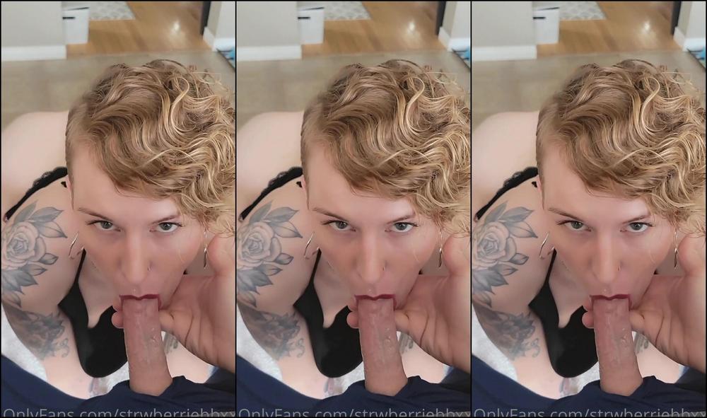 Strwberriebbxxx Going Down On Him In The Kitchen Taking A Huge Facial That Surprised Me