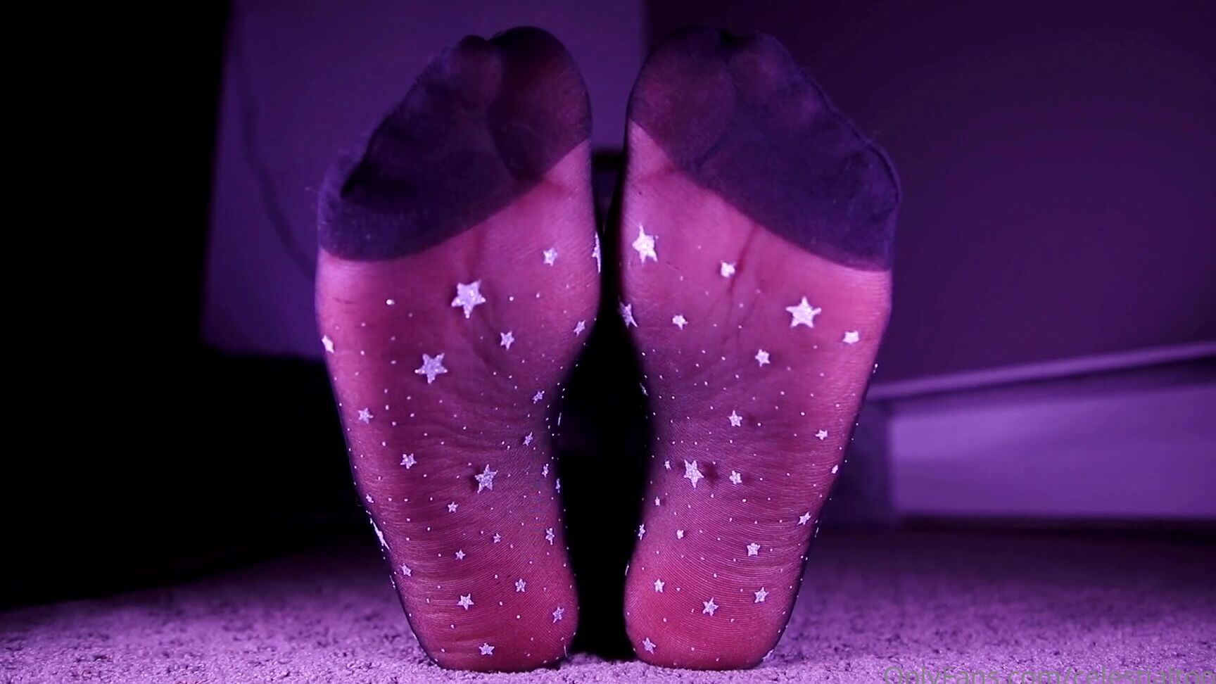 Celestialtootsies Enjoy My Feet In These Black Stockings Of Course They Have Stars On Them