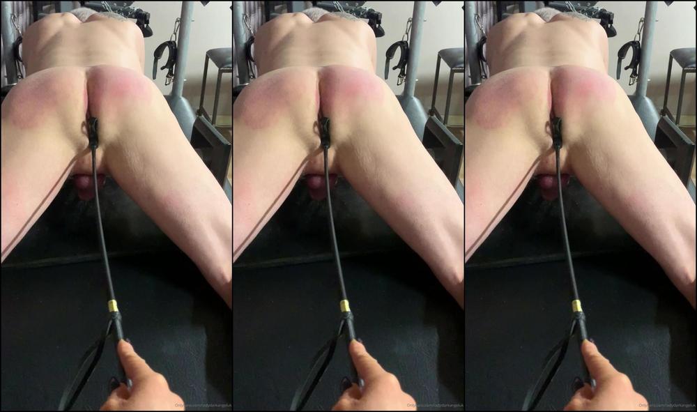 Lady Dark Angel Trapped Cock And Balls And Cropped Arse Hole