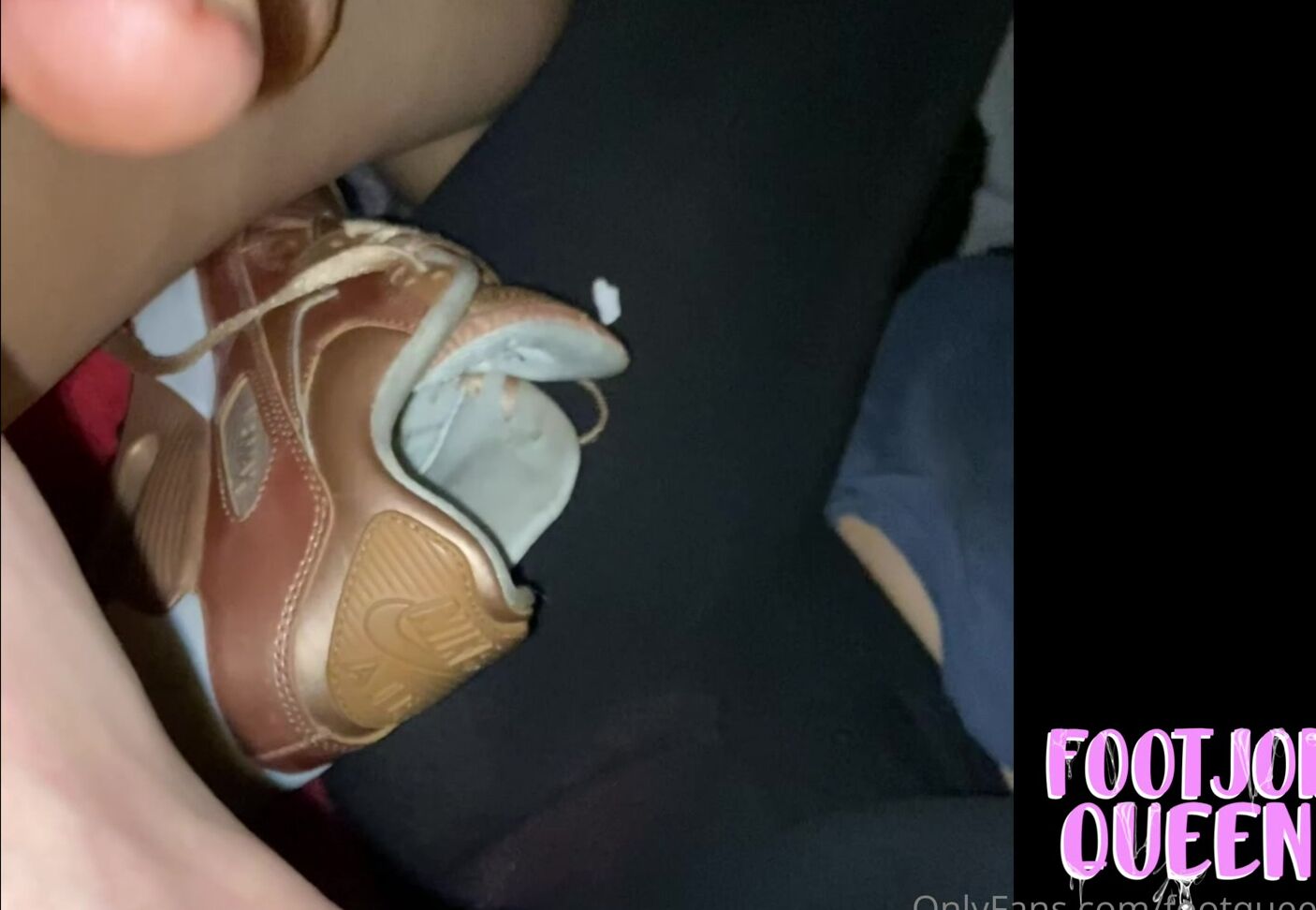 Footqueen Worshiping His Cock After Sliding It Between My Toes