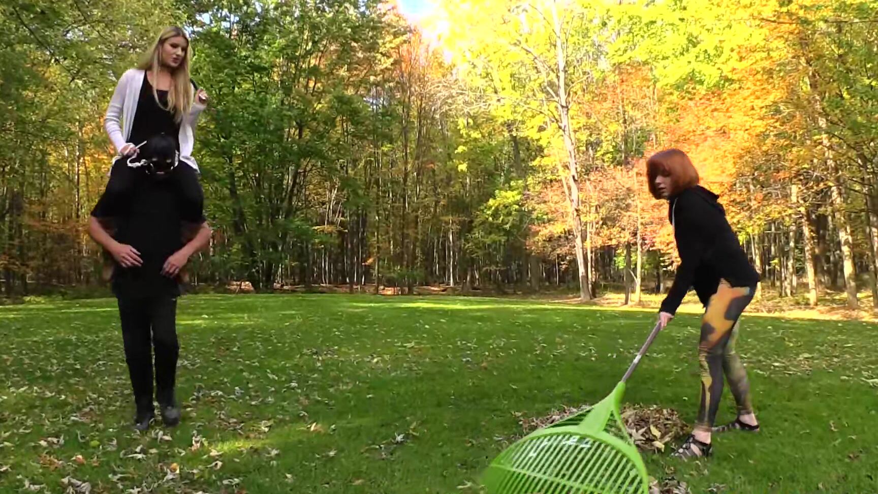 Bratprincess Chloe Lizzy Pony Slave Ridden Around The Grounds While Slave Girl Does Yard Work