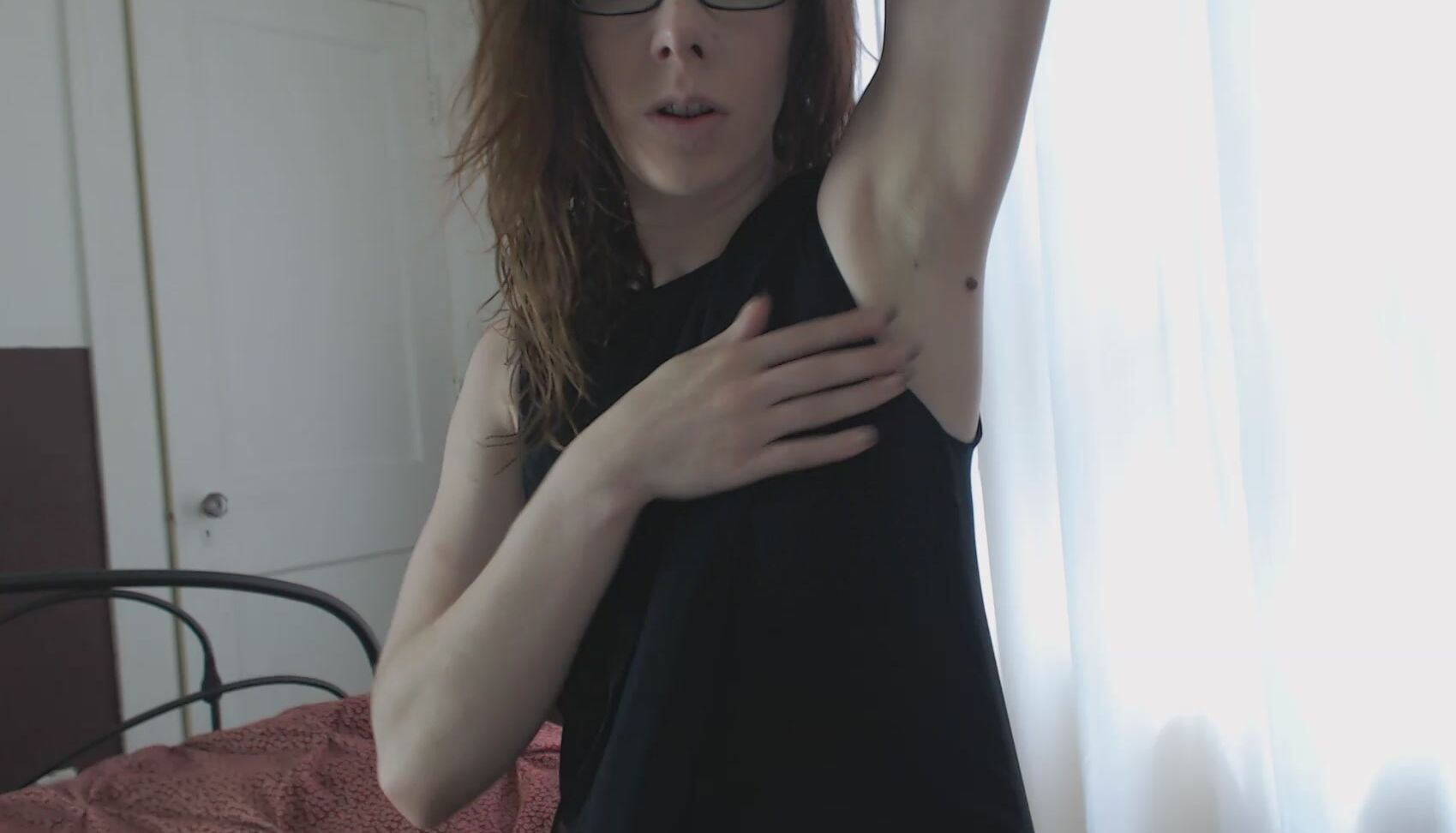 Canadiansammy Sammy Shows Her Armpits In A Black Dress