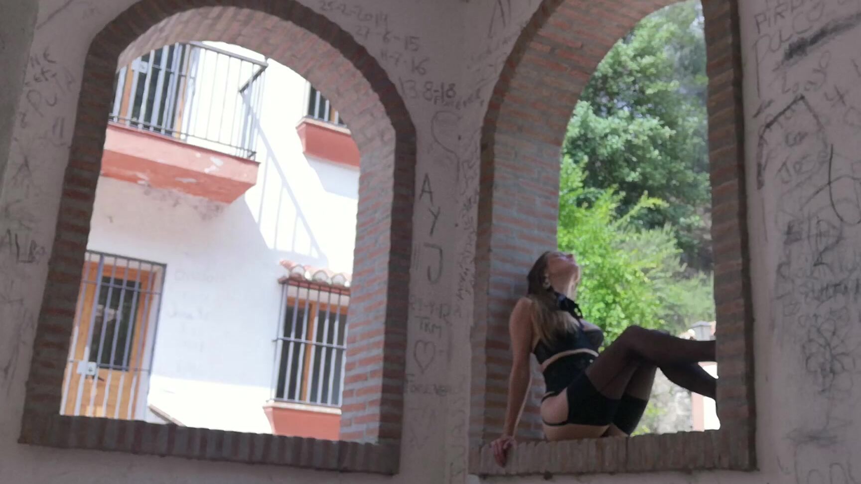 "ScarlotRose" behind the scene, lace/lingerie, model, outdoors, sfw, stocking bts lingerie on location photoshoot manyvids