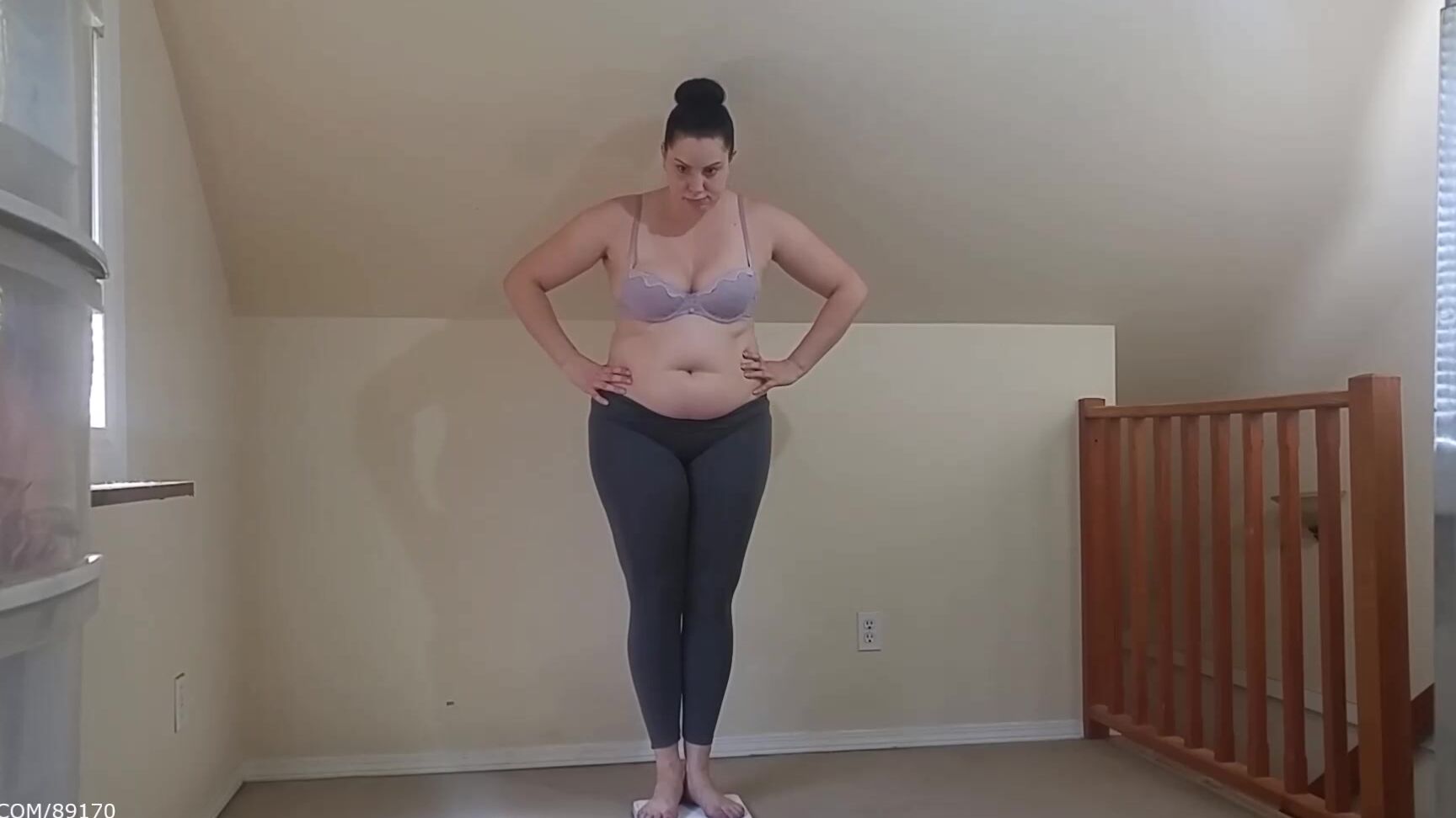 Booty U Removing Clothing And Weighing Myself