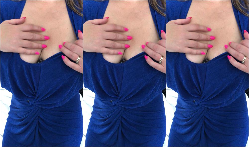 Onebadwife My New Blue Dress With Nipples Pointing Through Do You Like That X