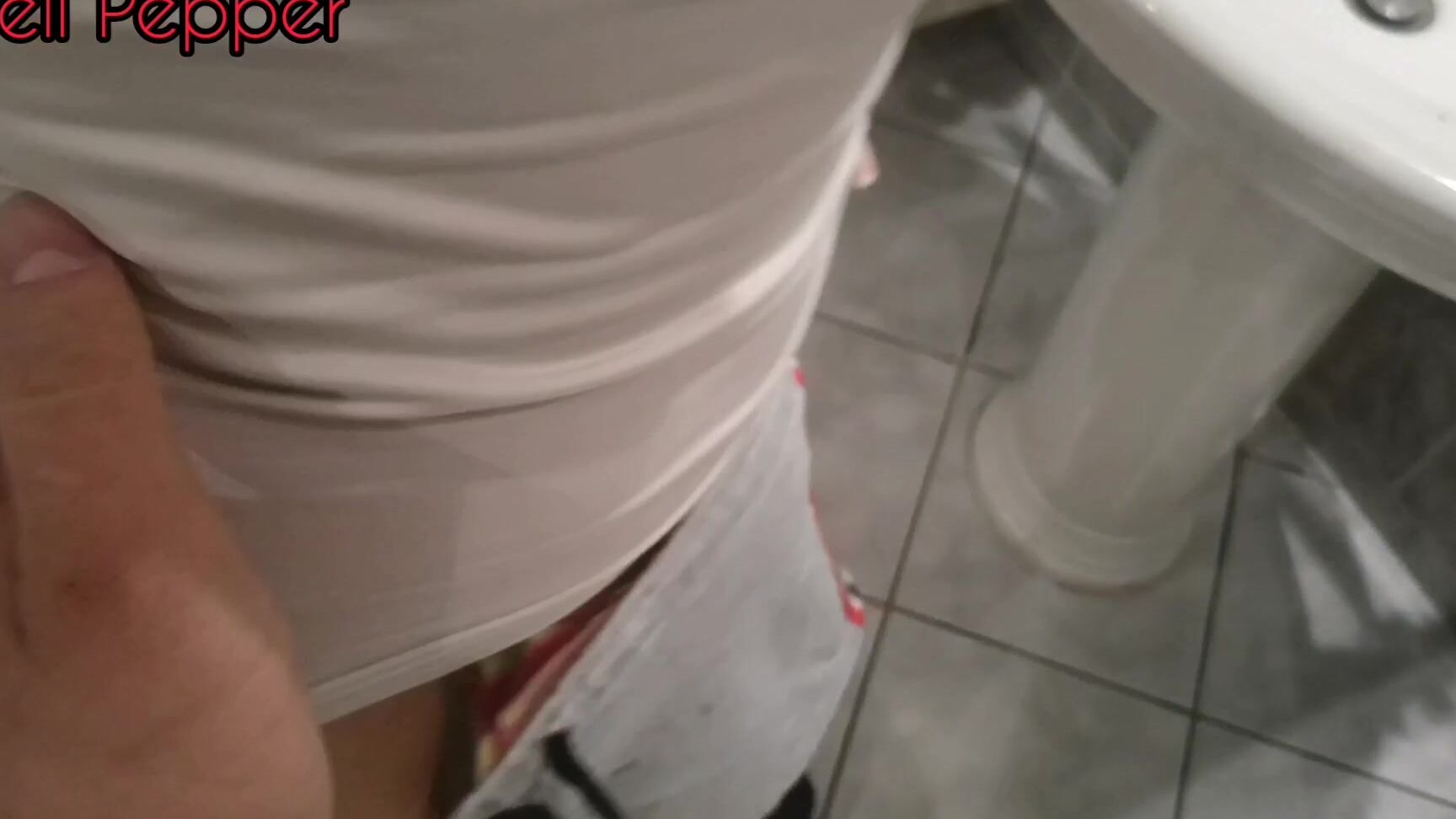 Bathroom sex,Big Tits,Cumshots,Doggystyle,Fingering bellpepper69 bathroom quicky after training ManyVids