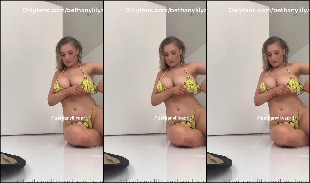 Bethanylilya Teeny Yellow Bikini Photo Shoot And Take Off