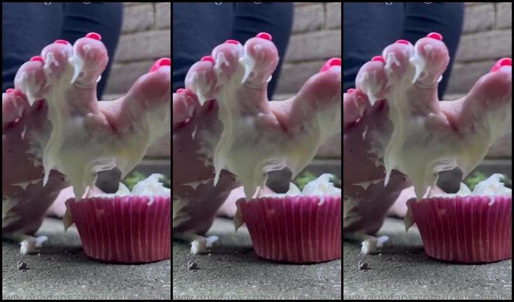 Footsiegalore Onlyfans Messy Monday Cupcake Smoosh I Love How It Feels Squishing Between My Toes And All Squelchy Under