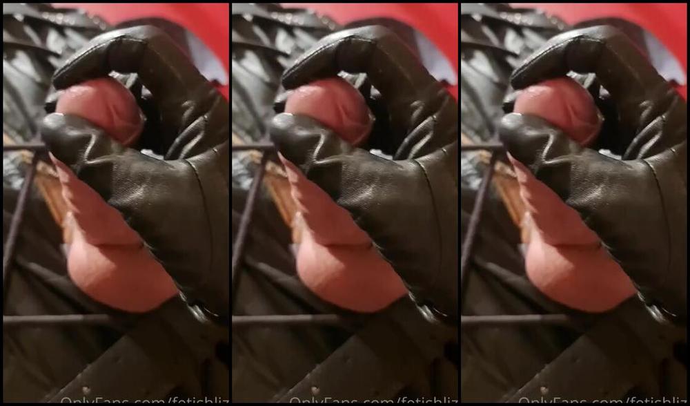 Fetishliza Onlyfans Fun With The Leather Bondage Bag And Milking My Play Thing With My Leather Gloves Would