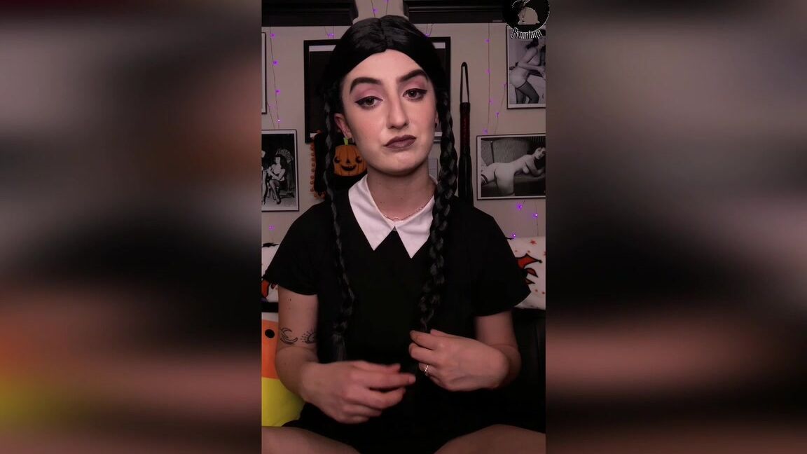 Cosplay, Femdom, JOI, Cosplaying wednesday cruel joi ManyVids