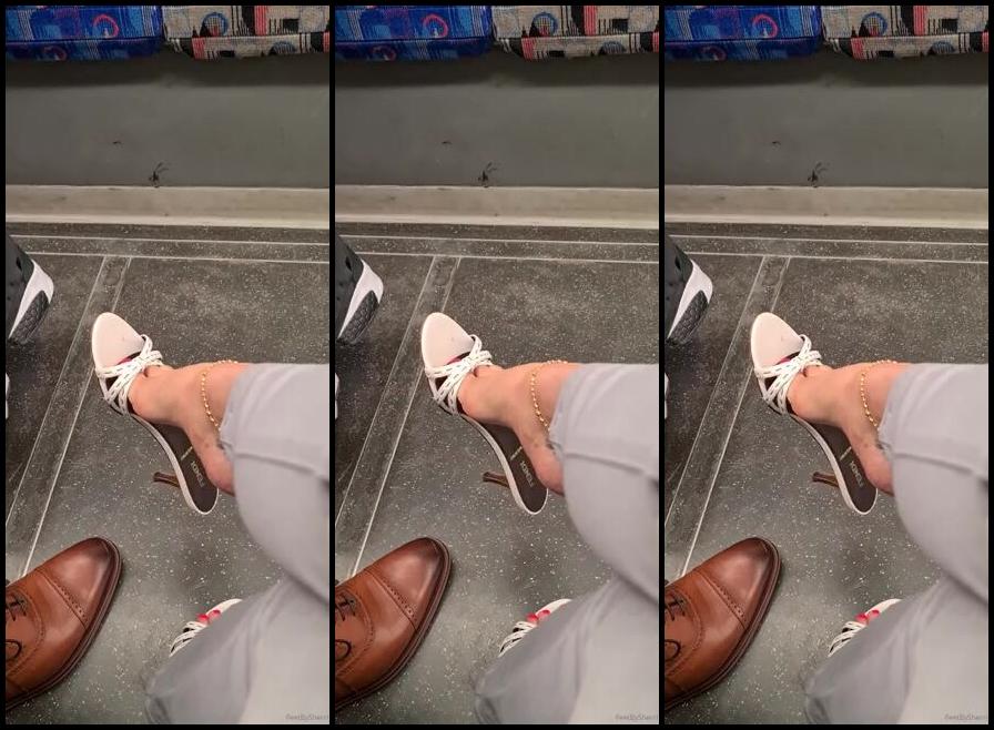 Feetbysherri Onlyfans Public Dangling On The Jubilee Line In My Fendi Mules