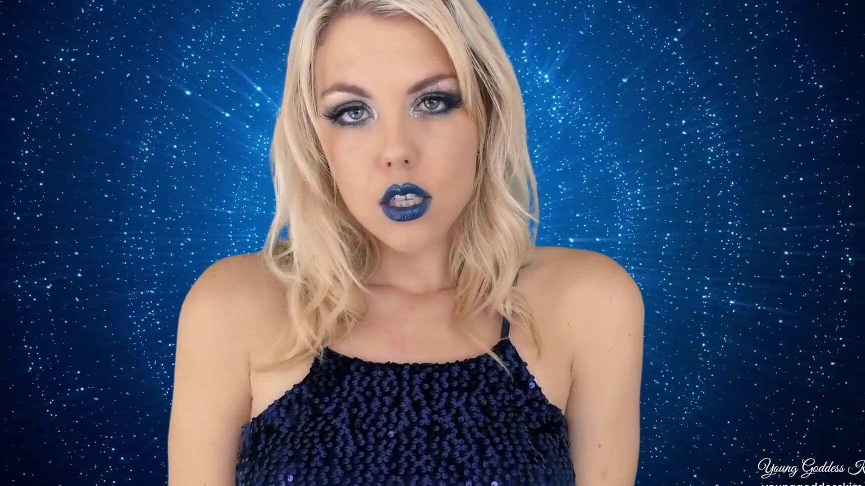 Younggoddesskim Mesmerize Monday Stare At My Midnight Blue Lips And Into My Eyes As I Take You Deeper U