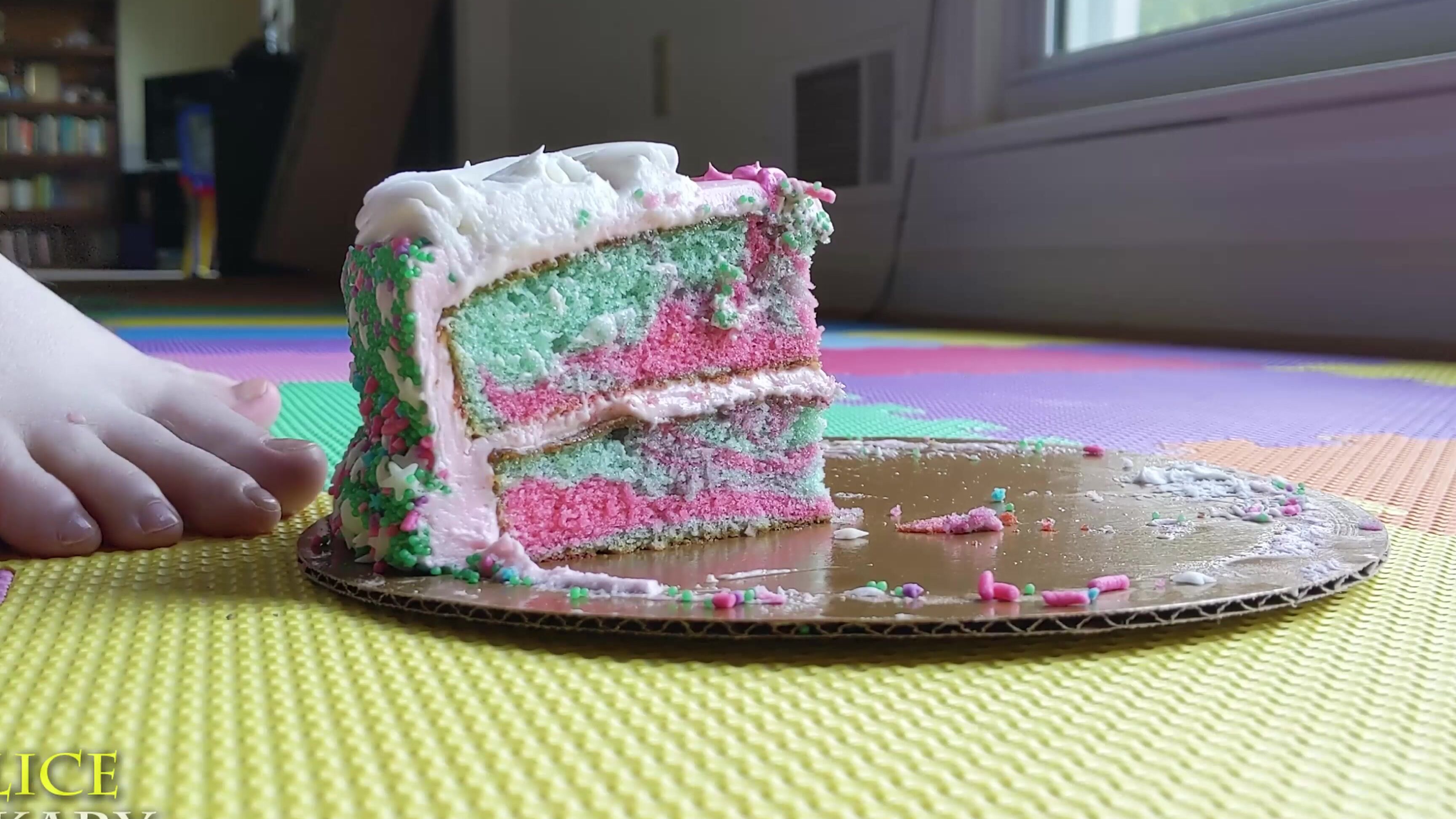 Aliceskary Cake Slice Gets Smooshed By Feet
