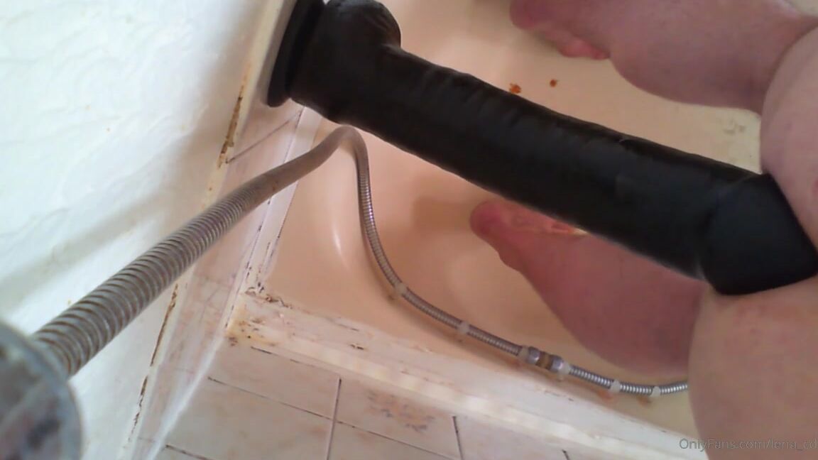 Lena Cd Playing In The Bathroom With My Fav Dildo The Massive Length And Girth Of The Ass Destroy