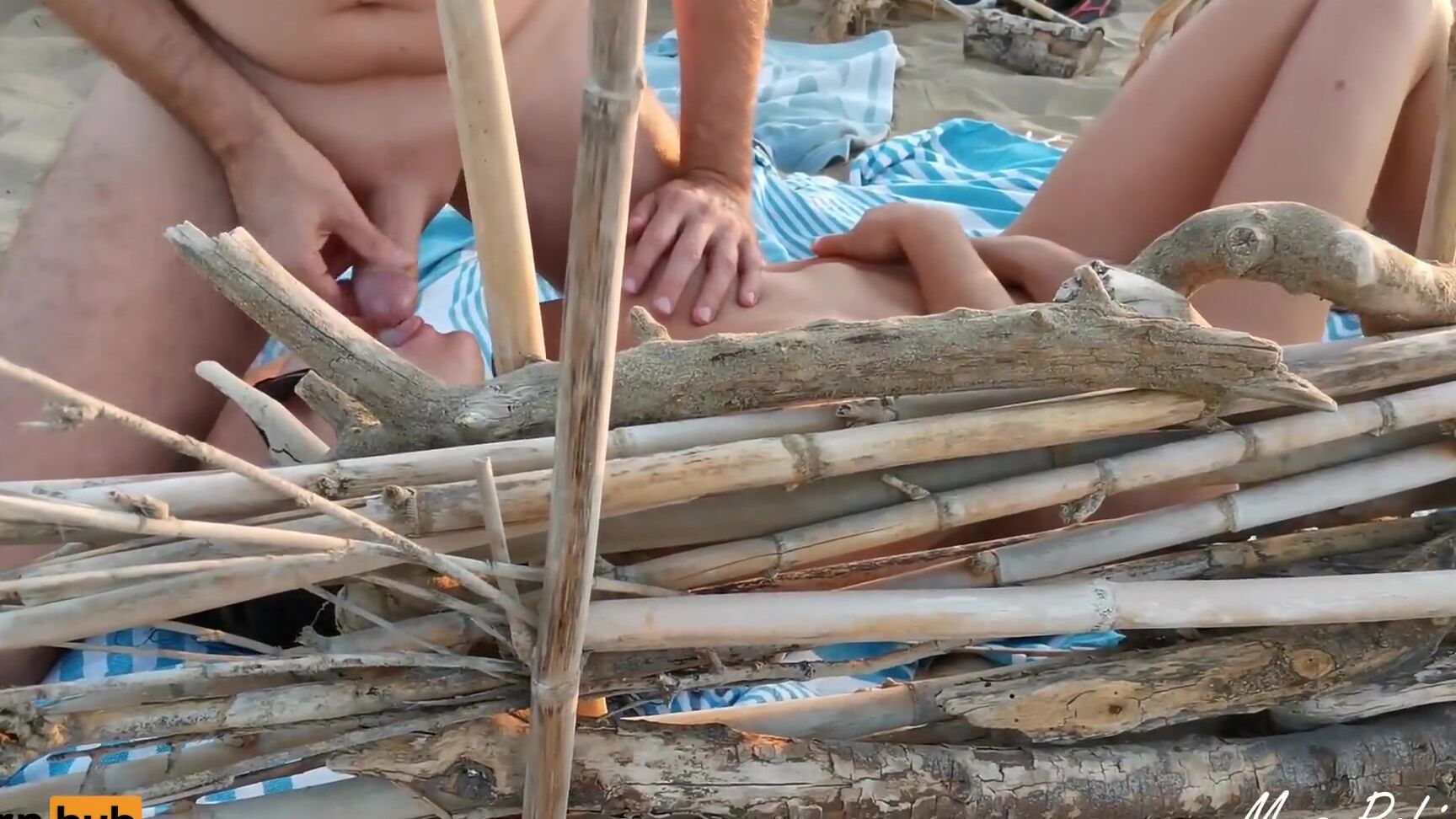 Mrs Robinson He Cums in my Mouth on the Beach with people nearby Pornhub