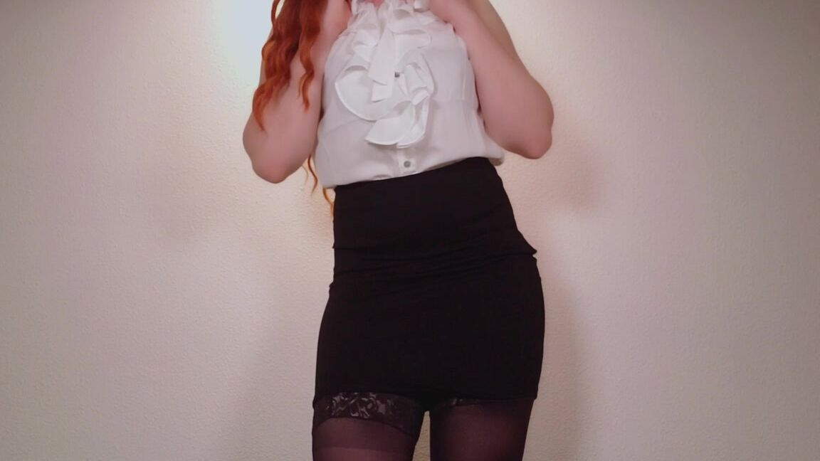 Theredheadedrabbit Sexy Secretary Does A Striptease For You