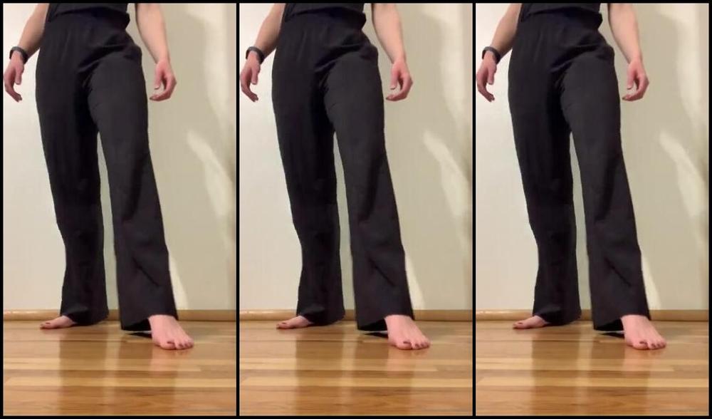 Nina Aka Fityoginina Onlyfans Post Work Flowy Pant Foot Teasing And Strip Do You Like Stinky Feet Or Mild Or Non Smelly Feet Any O