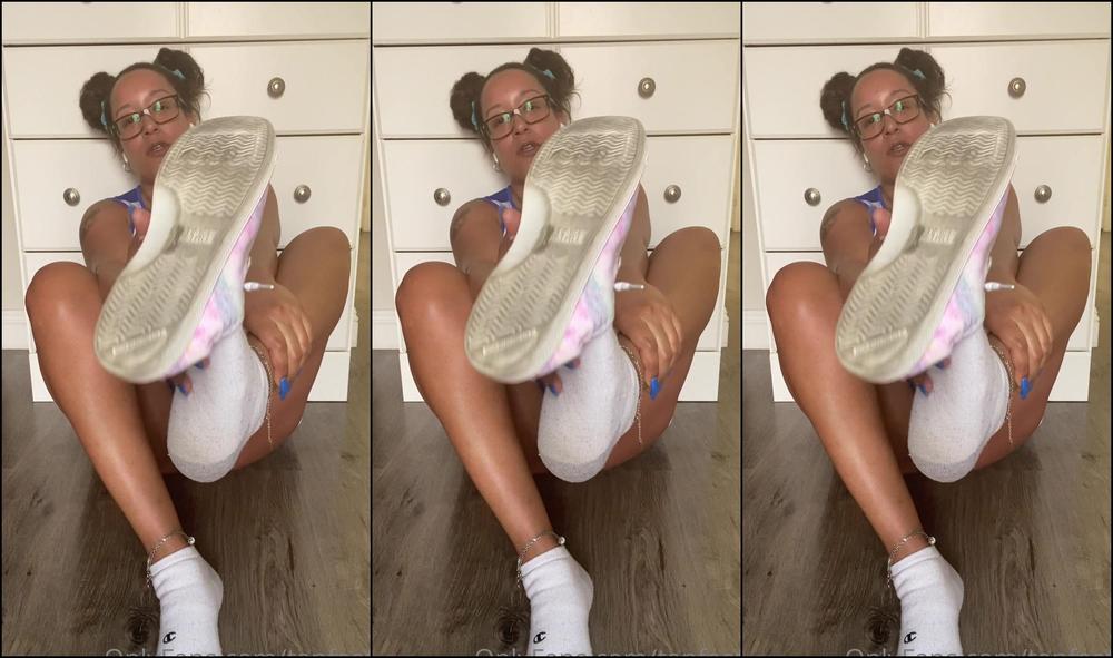 Tanfeets Cute Cheerleader Sweaty Stinky Foot Joi Tease And Self Smell