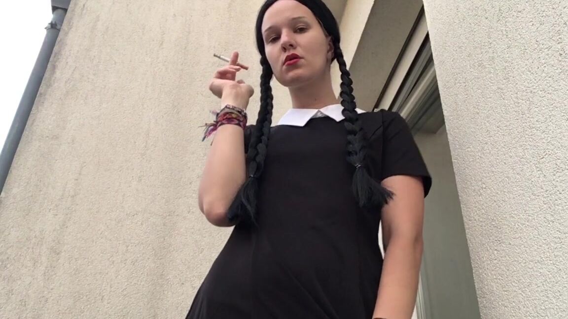 Goddess Vanessa Wednesday Cosplay Smoking