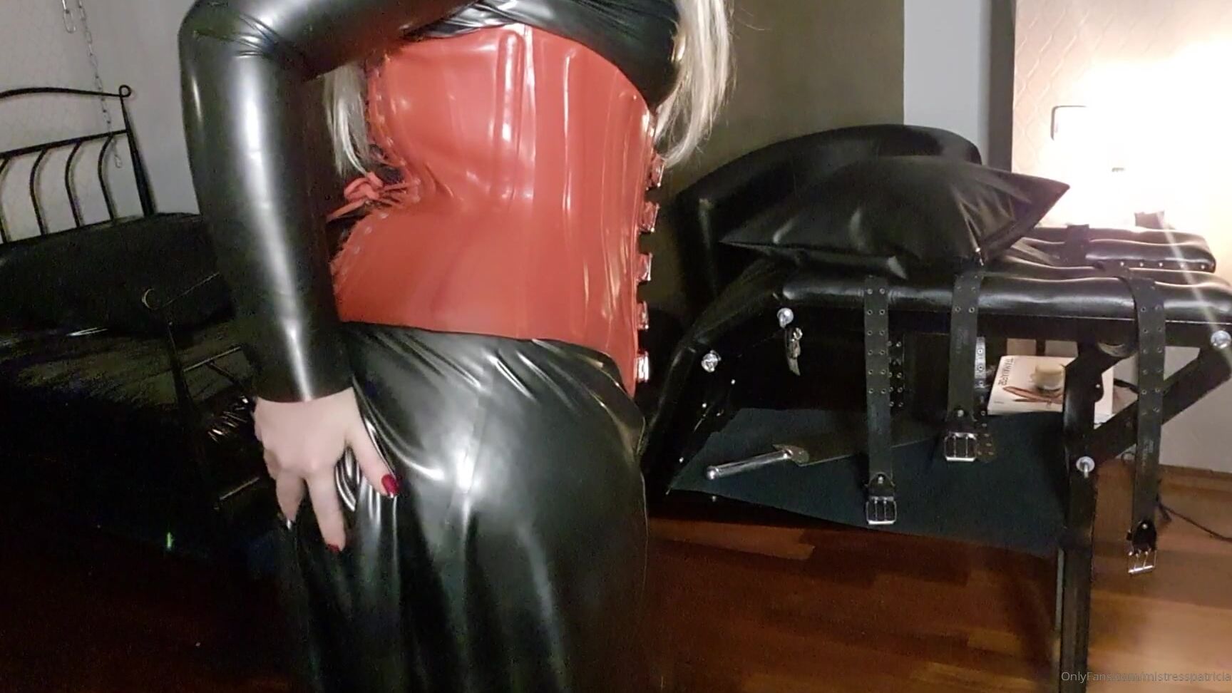 Mistresspatricia Red Latex Corset Tease