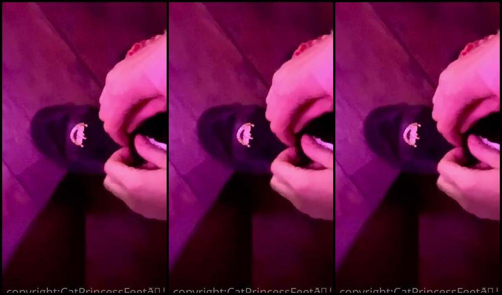 Catprincessfeet Onlyfans Yes I Took My Shoes Off At The Party Layered Stockings Toeless Black Sheer Nylons Red Fis 3