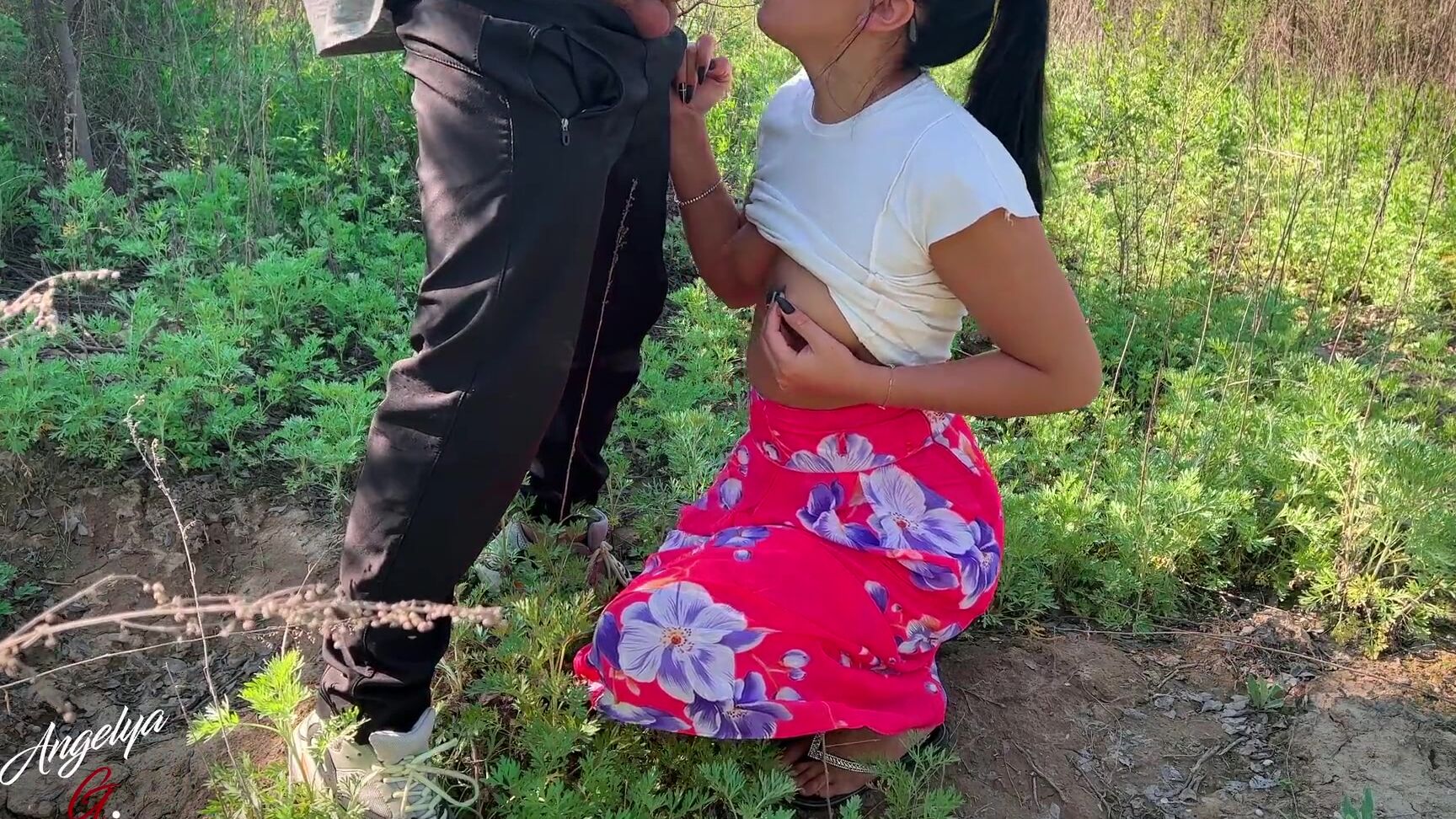 AnGelya G 120.Doggystyle creampie with blowjob in nature from a girl in a dress xhamster