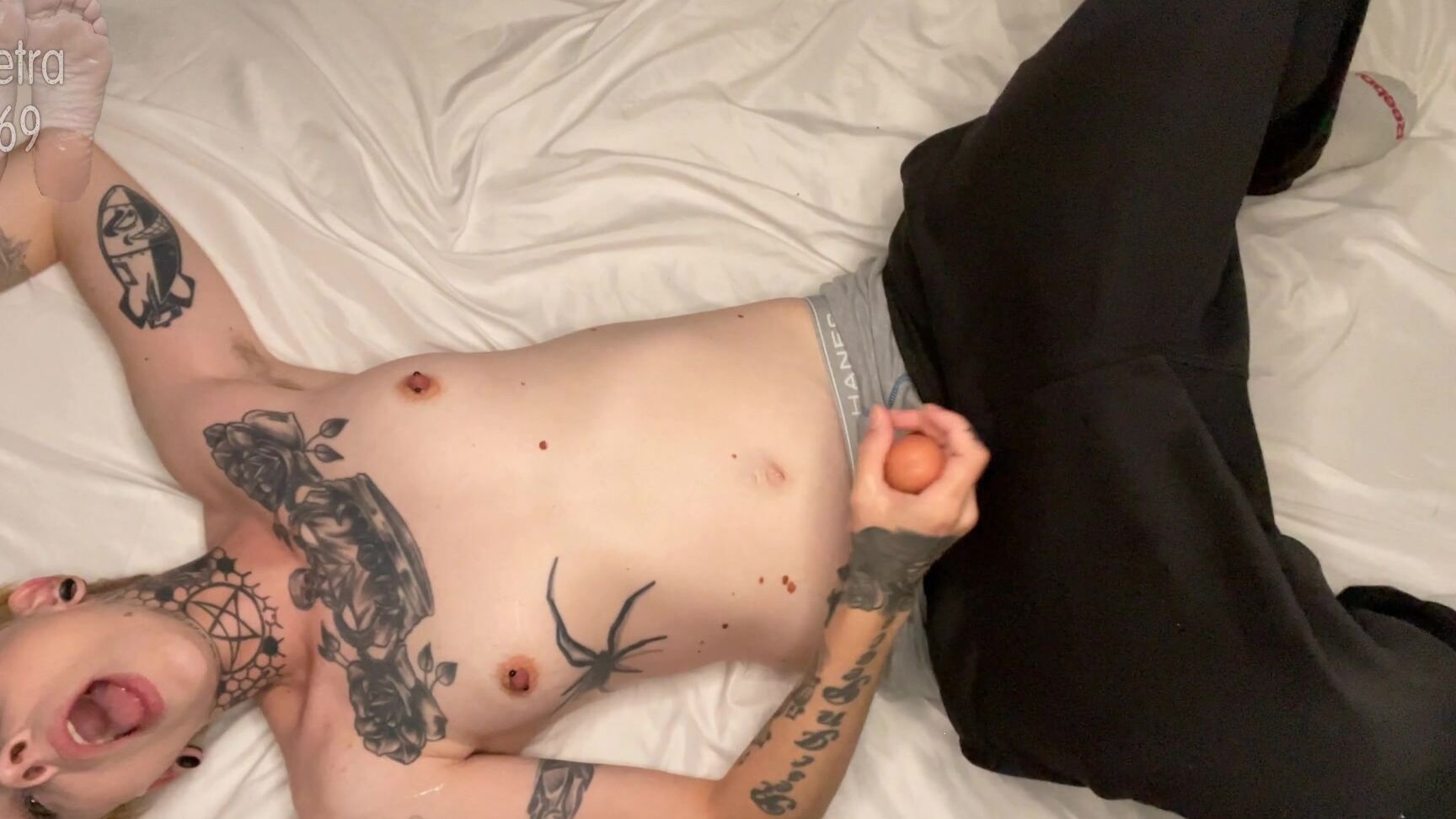 "Tetra69" cumshots, daddyroleplay, nonbinary, povstrapon, strapon cum on daddys face manyvids